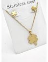 SET DE COLLAR, DIJE Y ARETES EN ACERO INOXIDABLE 316L