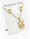 SET DE COLLAR, DIJE Y ARETES EN ACERO INOXIDABLE 316L