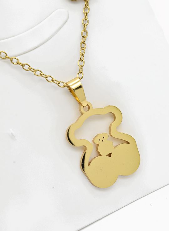 SET DE COLLAR, DIJE Y ARETES EN ACERO INOXIDABLE 316L