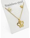 SET DE COLLAR, DIJE Y ARETES EN ACERO INOXIDABLE 316L