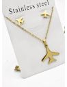 SET DE COLLAR, DIJE Y ARETES EN ACERO INOXIDABLE 316L