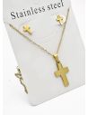 SET DE COLLAR, DIJE Y ARETES EN ACERO INOXIDABLE 316L