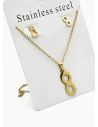 SET DE COLLAR, DIJE Y ARETES EN ACERO INOXIDABLE 316L