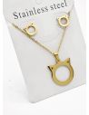 SET DE COLLAR, DIJE Y ARETES EN ACERO INOXIDABLE 316L