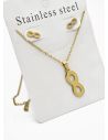 SET DE COLLAR, DIJE Y ARETES EN ACERO INOXIDABLE 316L