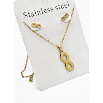 SET DE COLLAR, DIJE Y ARETES EN ACERO INOXIDABLE 316L