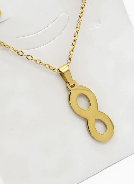 SET DE COLLAR, DIJE Y ARETES EN ACERO INOXIDABLE 316L