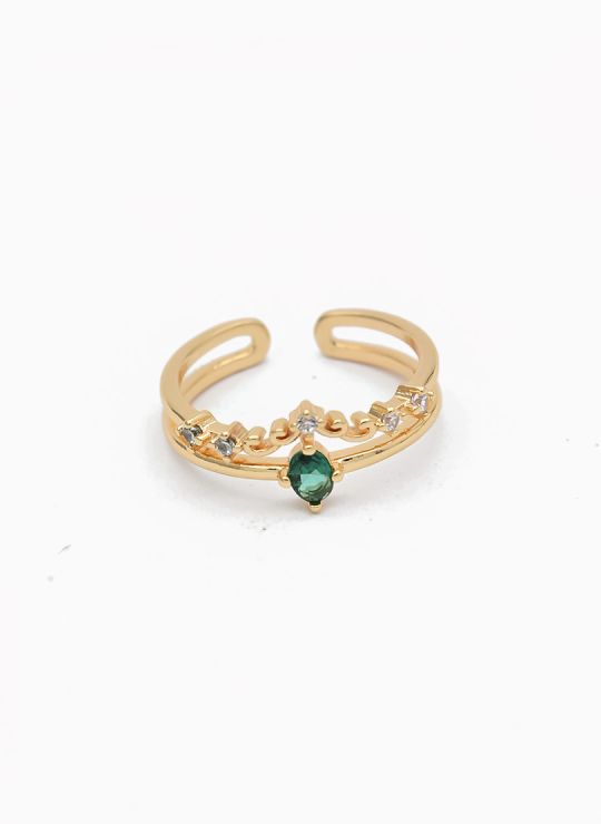 ANILLO GRADUABLE RODIO XUPING YXZ CRISTALES