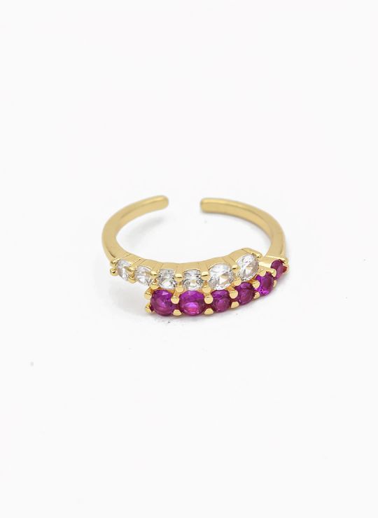 ANILLO GRADUABLE RODIO XUPING YXZ CRISTALES