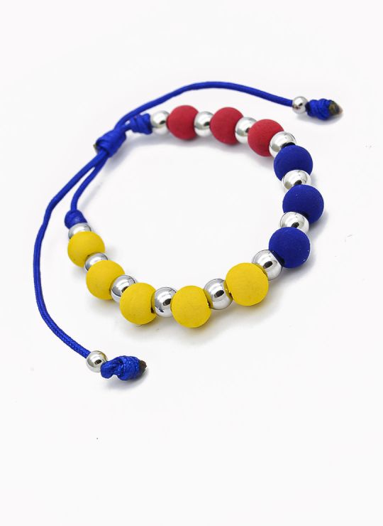 PULSERA COLOMBIA / BRAZALETE EN RODIO CON MICROCIRCONES