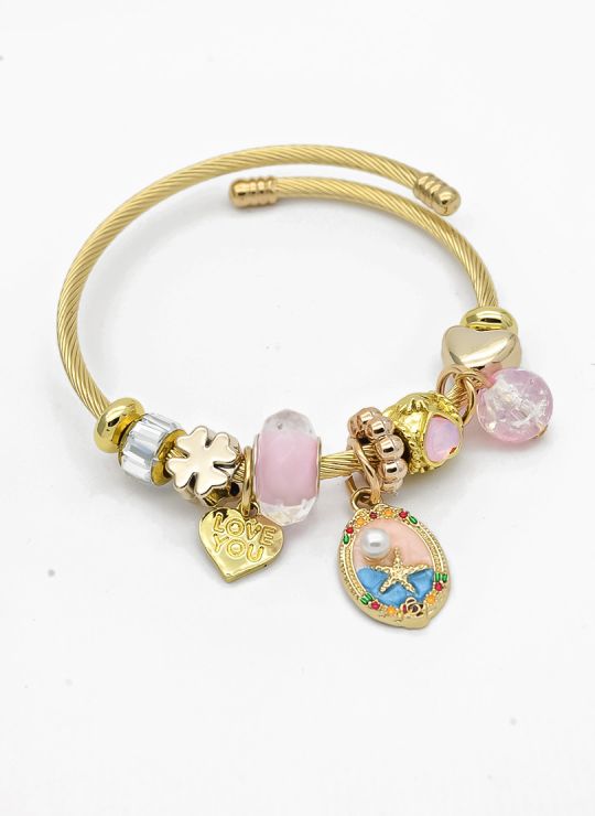 PULSERA TIPO PANDORA BRAZALETE EN RODIO CON MICROCIRCONES
