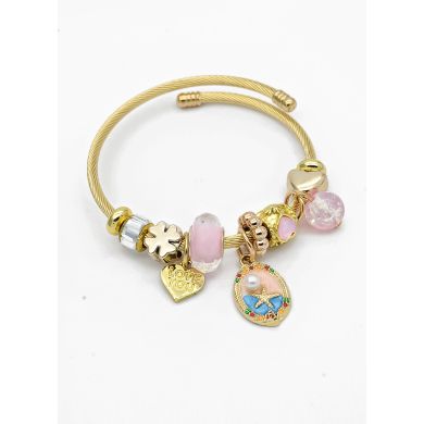 PULSERA TIPO PANDORA BRAZALETE EN RODIO CON MICROCIRCONES