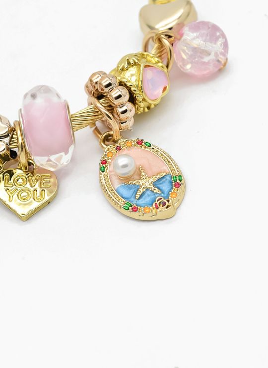 PULSERA TIPO PANDORA BRAZALETE EN RODIO CON MICROCIRCONES