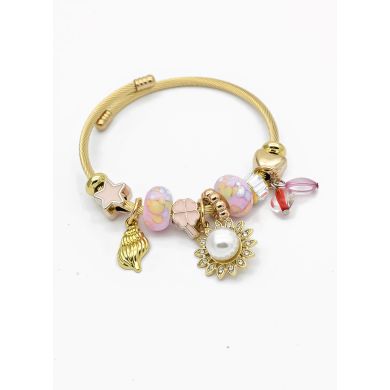 PULSERA TIPO PANDORA BRAZALETE EN RODIO CON MICROCIRCONES