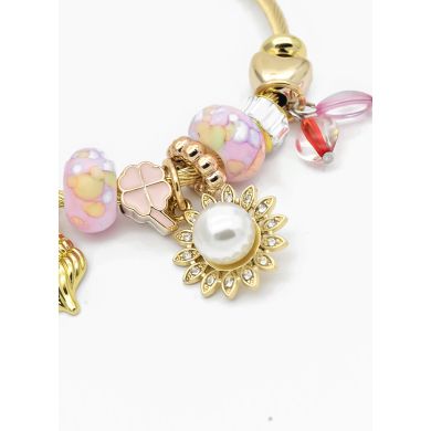 PULSERA TIPO PANDORA BRAZALETE EN RODIO CON MICROCIRCONES