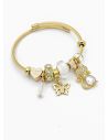 PULSERA TIPO PANDORA BRAZALETE EN RODIO CON MICROCIRCONES