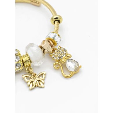 PULSERA TIPO PANDORA BRAZALETE EN RODIO CON MICROCIRCONES