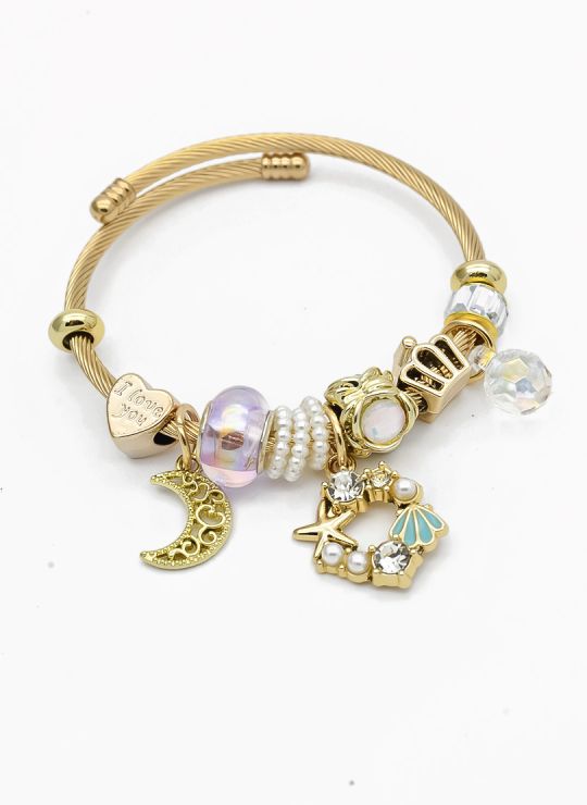 PULSERA TIPO PANDORA BRAZALETE EN RODIO CON MICROCIRCONES