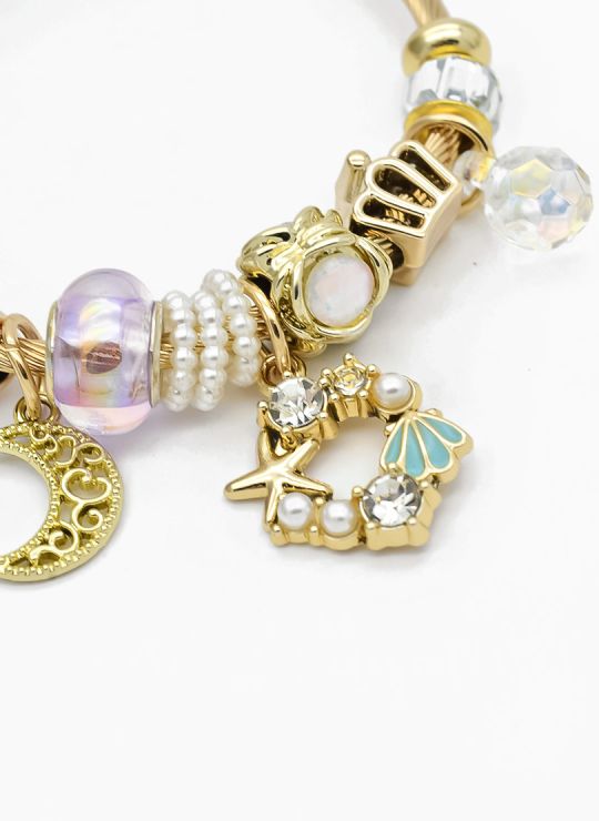 PULSERA TIPO PANDORA BRAZALETE EN RODIO CON MICROCIRCONES