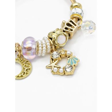 PULSERA TIPO PANDORA BRAZALETE EN RODIO CON MICROCIRCONES