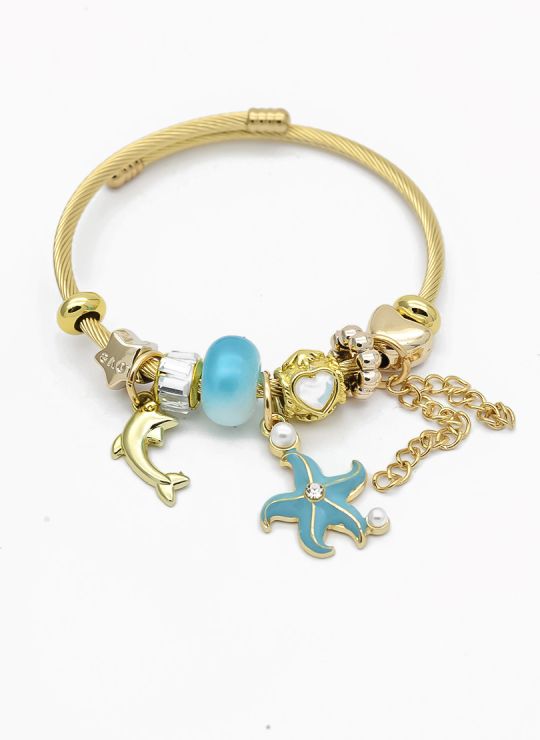 PULSERA TIPO PANDORA BRAZALETE EN RODIO CON MICROCIRCONES
