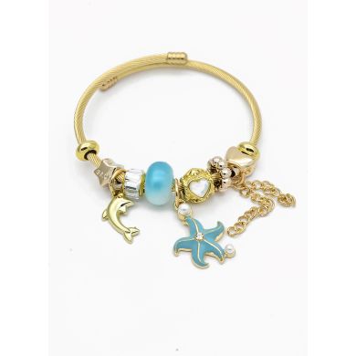 PULSERA TIPO PANDORA BRAZALETE EN RODIO CON MICROCIRCONES