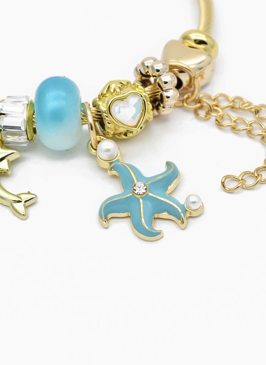 PULSERA TIPO PANDORA BRAZALETE EN RODIO CON MICROCIRCONES
