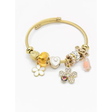 PULSERA TIPO PANDORA BRAZALETE EN RODIO CON MICROCIRCONES