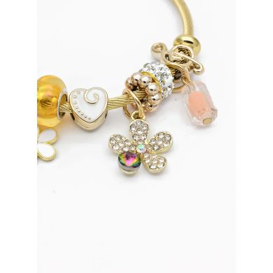 PULSERA TIPO PANDORA BRAZALETE EN RODIO CON MICROCIRCONES