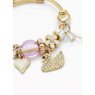 PULSERA TIPO PANDORA BRAZALETE EN RODIO CON MICROCIRCONES