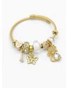 PULSERA TIPO PANDORA BRAZALETE EN RODIO CON MICROCIRCONES