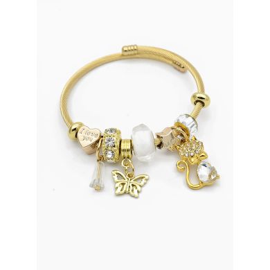 PULSERA TIPO PANDORA BRAZALETE EN RODIO CON MICROCIRCONES