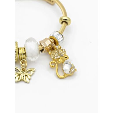 PULSERA TIPO PANDORA BRAZALETE EN RODIO CON MICROCIRCONES