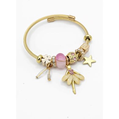 PULSERA TIPO PANDORA BRAZALETE EN RODIO CON MICROCIRCONES