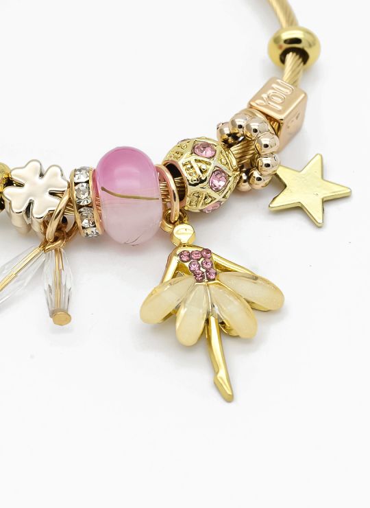 PULSERA TIPO PANDORA BRAZALETE EN RODIO CON MICROCIRCONES