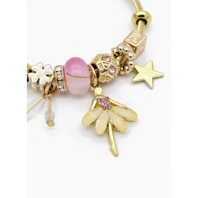 PULSERA TIPO PANDORA BRAZALETE EN RODIO CON MICROCIRCONES