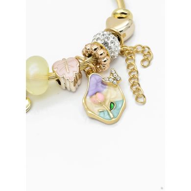 PULSERA TIPO PANDORA BRAZALETE EN RODIO CON MICROCIRCONES