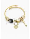 PULSERA TIPO PANDORA BRAZALETE EN RODIO CON MICROCIRCONES