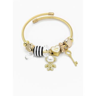PULSERA TIPO PANDORA BRAZALETE EN RODIO CON MICROCIRCONES