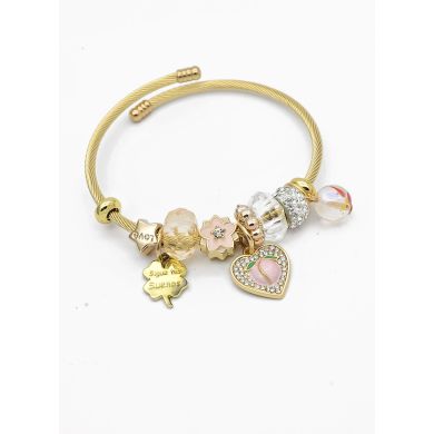 PULSERA TIPO PANDORA BRAZALETE EN RODIO CON MICROCIRCONES