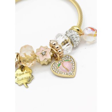 PULSERA TIPO PANDORA BRAZALETE EN RODIO CON MICROCIRCONES