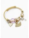 PULSERA TIPO PANDORA BRAZALETE EN RODIO CON MICROCIRCONES