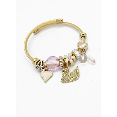 PULSERA TIPO PANDORA BRAZALETE EN RODIO CON MICROCIRCONES
