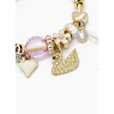 PULSERA TIPO PANDORA BRAZALETE EN RODIO CON MICROCIRCONES