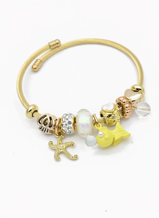PULSERA TIPO PANDORA BRAZALETE EN RODIO CON MICROCIRCONES