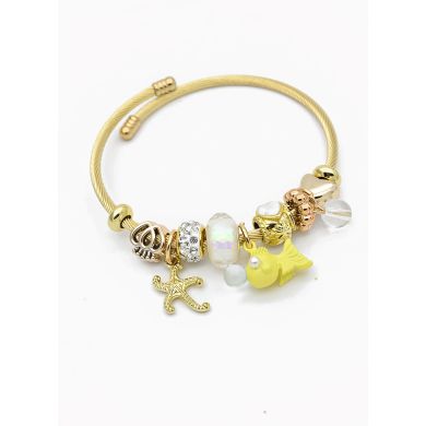 PULSERA TIPO PANDORA BRAZALETE EN RODIO CON MICROCIRCONES