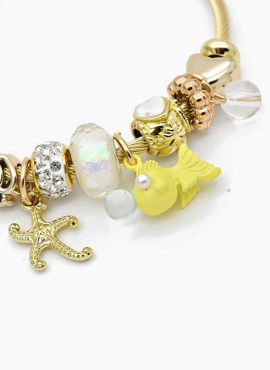 PULSERA TIPO PANDORA BRAZALETE EN RODIO CON MICROCIRCONES