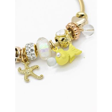 PULSERA TIPO PANDORA BRAZALETE EN RODIO CON MICROCIRCONES