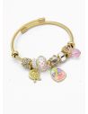 PULSERA TIPO PANDORA BRAZALETE EN RODIO CON MICROCIRCONES