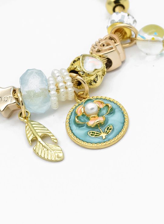 PULSERA TIPO PANDORA BRAZALETE EN RODIO CON MICROCIRCONES